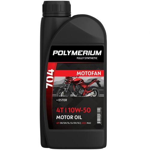 Масло POLYMERIUM MOTOFAN 704 10W-50 4T 1L, арт. plmmf470410501,          POLYMERIUM 
