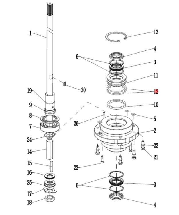 Кольцо уплотнительное обоймы сальников (PNFM40E-31012; 526) (PREMARINE), арт. T40-31012,          PREMARINE 