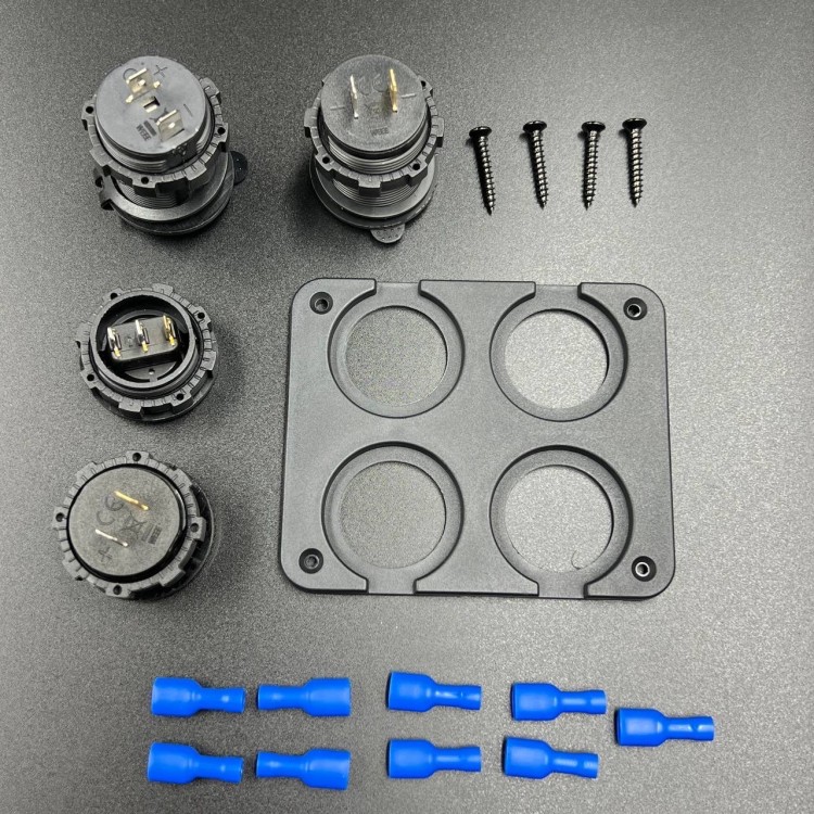 Панель управления (1 тумблер вкл/выкл, 2 USB, розетка 12V, вольтметр)(PREMARINE), арт. панель(1+)-K,          PREMARINE 