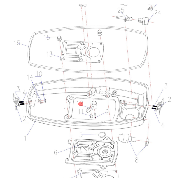 Флажок топливного крана HIDEA 3,5 (F4-01.07.05.01; 6A1-24500-02) (PREMARINE), арт. F4-01.07.05.01,          PREMARINE 