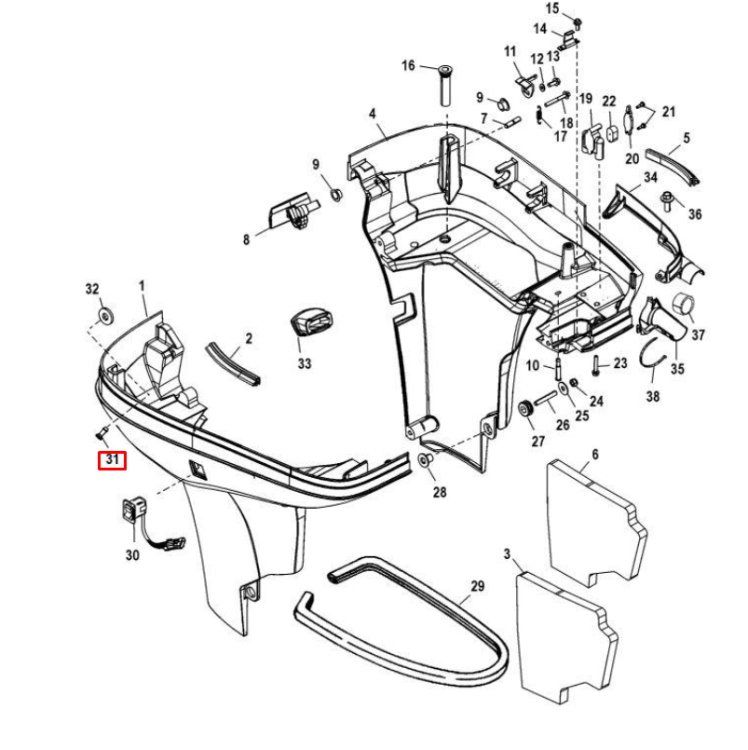 Фитинг (контроль охлаждения) MERCURY 6-250 (Quicksilver), арт. 94848,          MERCURY 
