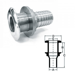 Стакан дренажный 3/4" с гайкой, нержавеющая сталь