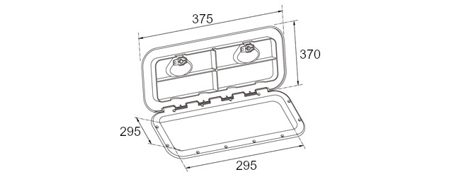 Крышка рундука SEAFLO 370x375мм, белый пластик, арт. SFRE1-370-375-01,          SeaFlo 