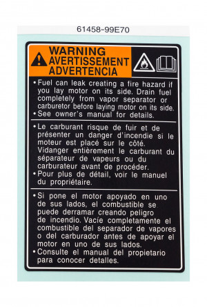 Информационная наклейка на капот Suzuki DF40-300 (A)