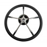 Рулевое колесо черный обод, стальные спицы, диаметр 340 мм (упаковка из 5 шт.) 
