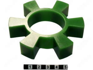 Вставка упругой муфты эластичная (звездочка) 97*47*18 , M80/зеленый, с отверстием, 6 лучей трапециевидной формы, 33-01-1020-poly 