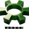 Вставка упругой муфты эластичная (звездочка) 97*47*18 , M80/зеленый, с отверстием, 6 лучей трапециевидной формы, 33-01-1020-poly  