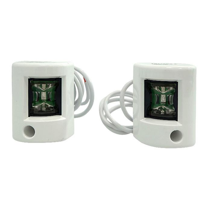 Огни бортовые светодиодные 38х60 мм, белый корпус, арт. 71300,          Lalizas 