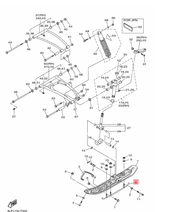 Конек лыжи (узкая лыжа)Yamaha VK10 (c 2018 года) 8LP237310100, оригинал, арт.  8LP237310100,          YAMAHA  Конек лыжи (узкая лыжа)Yamaha VK10 (c 2018 года) 8LP237310100, оригинал, арт.  8LP237310100,          YAMAHA