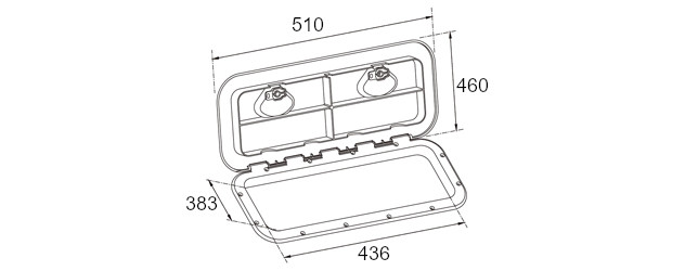 Крышка рундука SEAFLO 460x510мм, белый пластик, арт. SFRE1-460-510-01,          SeaFlo 