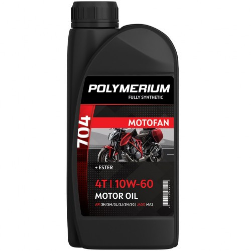 Масло POLYMERIUM MOTOFAN 704 10W-60 4T 1L, арт. plmmf470410601,          POLYMERIUM 