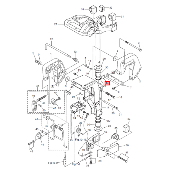 Пластина фиксации поворота мотора Tohatsu 9.8-18 (YUELANG), арт. 345-62441-0-K,          TAIZHOU YUELANG POWER TECHNOLOGY 