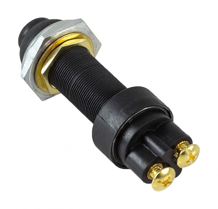 Кнопка с резиновым колпачком без фиксации, НЗ, 12 В 15 А, арт. AES121714,          AES.Co 