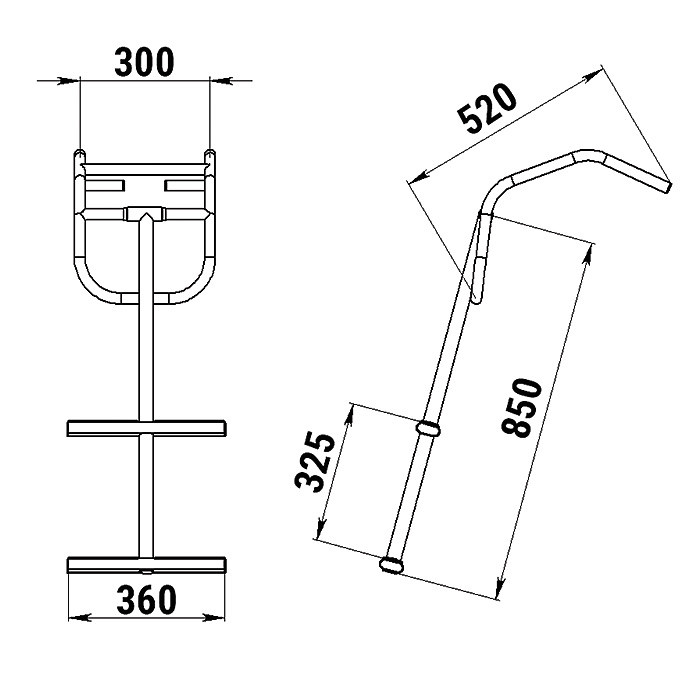Трап дайверский для надувных лодок, 2 черных ступени (ширина 360 мм.), арт. 040115BT,          Техномарин 