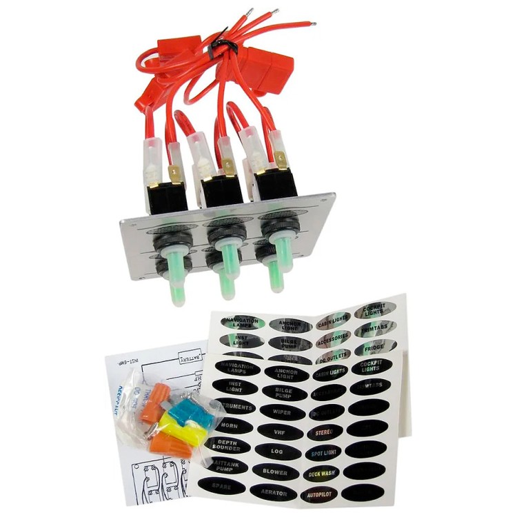 Панель, 6 тумблеровв силиконовых колпачках, без предохранителей, арт. 10247858,          TMC 