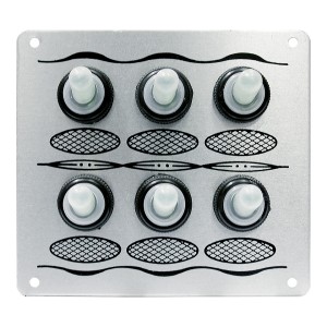 Панель, 6 тумблеровв силиконовых колпачках, без предохранителей