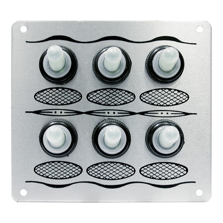 Панель, 6 тумблеровв силиконовых колпачках, без предохранителей, арт. 10247858,          TMC 