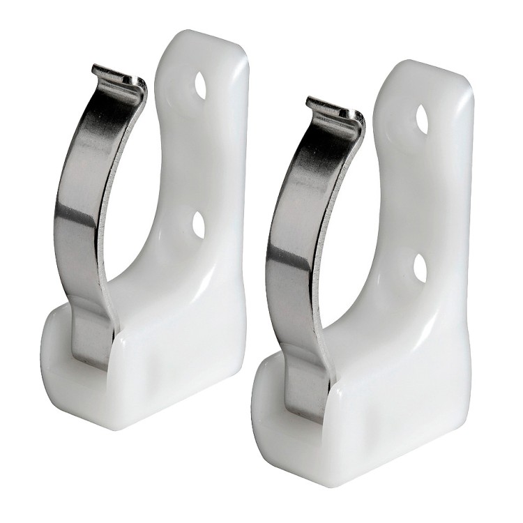 Зажим пружинный (2 шт.) для крепления весла/багра Ø25/35мм, нержавеющая сталь/полиамид, арт. 10270196,          Osculati 