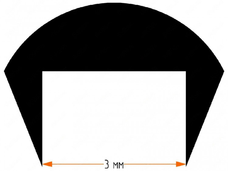 Окантовка для ветровых стёкол (3мм), 50-60-002-poly, арт. 50-60-002-poly,          Полиуретан 