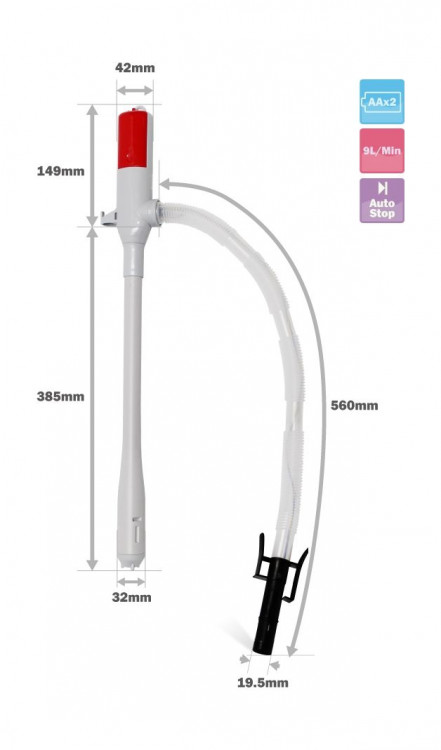 Насос электрический для перекачки топлива на батарейках, арт. DP-03-1,          Dukshin 