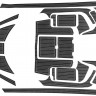 Комплект палубного покрытия для Yamaha CR-27, тик черный, белая полоса, с обкладкой, Marine Rocket 