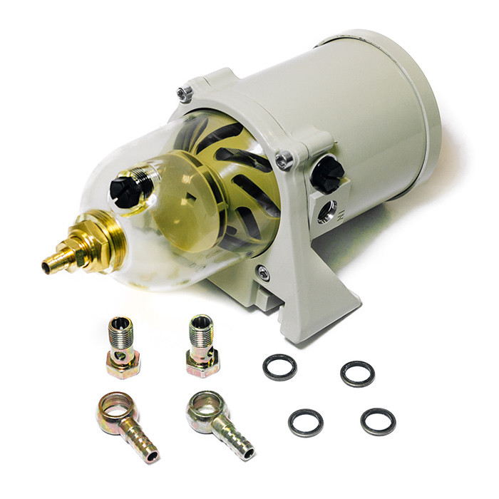 Фильтр-сепаратор топливный 500FG SUNFINE для дизельных моторов, алюминиевый слив, арт. SF81100-1,          SUNFINE MARINE 