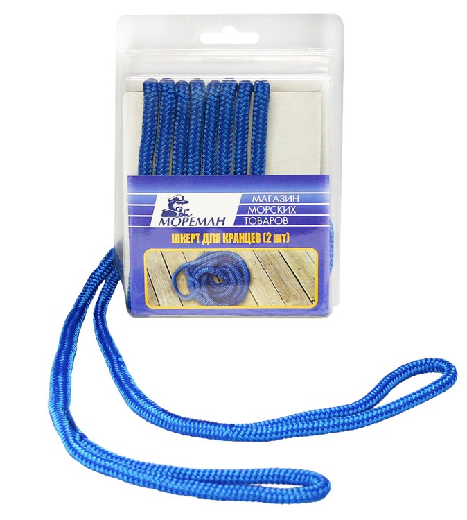 Плетеный шкерт для кранцев, 6,4 мм x 1,8 м, синий, арт. 10255217,          Мореман 