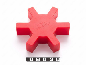 Вставка упругая муфты LOVEJOY L110, аналог полиуретановый,M92/красный,Звездочка упругая 6 лучей прямоугольной формы, 33-99-9207-poly 