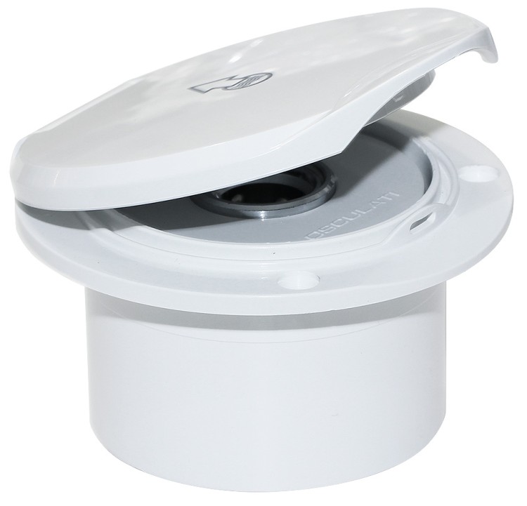 Короб с быстроразъемным штуцером, круглый, белый, арт. 10256035,          Osculati 