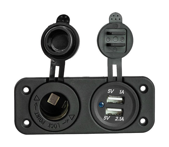 Панель с USB-разъемом 5в 2.1А и прикуривателем, арт. AD5-1011/2013,          Nano Protech 
