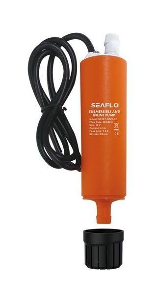 Погружной насос с крокодилами SeaFlo, 31.5л/мин, 4.5А, 12 В, арт. SFSP1G50002A,          SeaFlo 