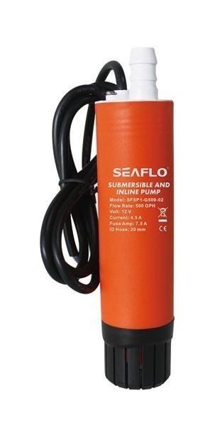 Погружной насос с крокодилами SeaFlo, 31.5л/мин, 4.5А, 12 В, арт. SFSP1G50002A,          SeaFlo 
