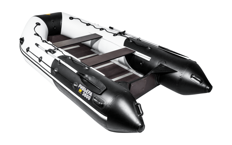 Надувная лодка ПВХ, Ривьера Максима 3600 СК Комби, светло-серый/черный, арт. 4603725300651,          Мастер лодок 