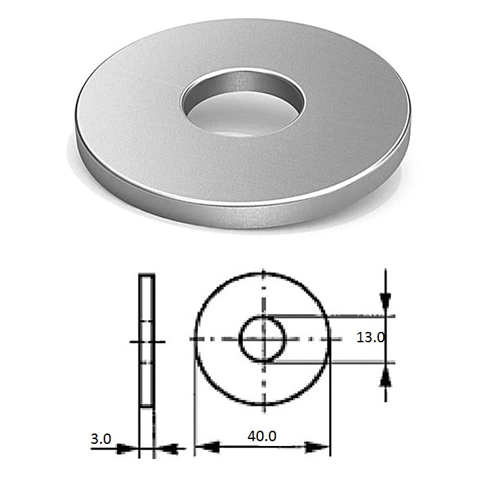 Шайба кузовная M12 нерж.A2 (100 шт), арт. D9021-A2 M12*36,          ZONBIX 