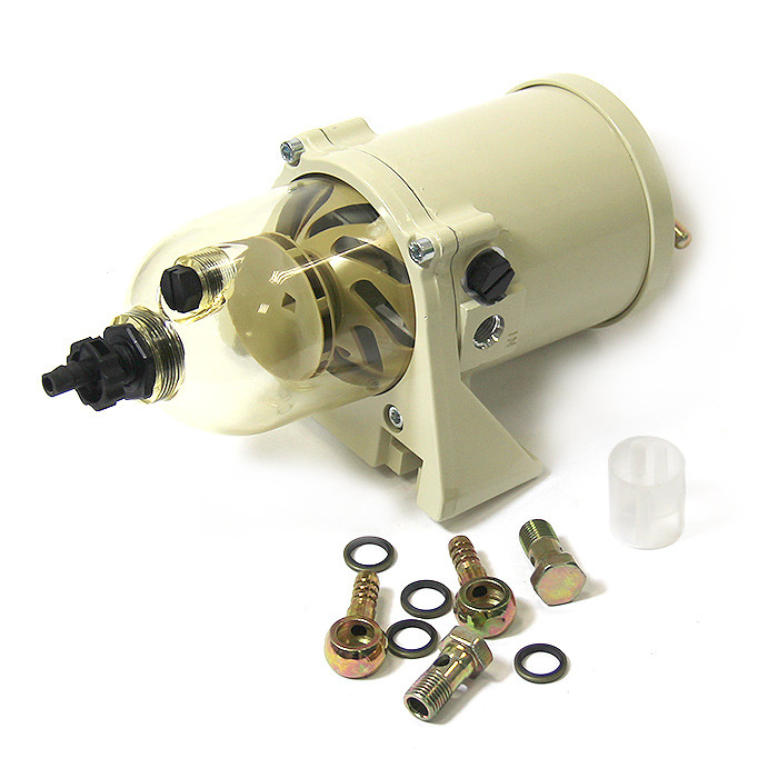 Фильтр-сепаратор топливный 500FG SUNFINE для дизельных моторов, пластиковый слив, арт. SF81100-2,          SUNFINE MARINE 