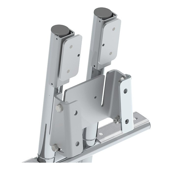 Трап дайверский телескопический быстросъемный, 3 белых ступени (ширина 450мм.), арт. 040185WT,          Техномарин 