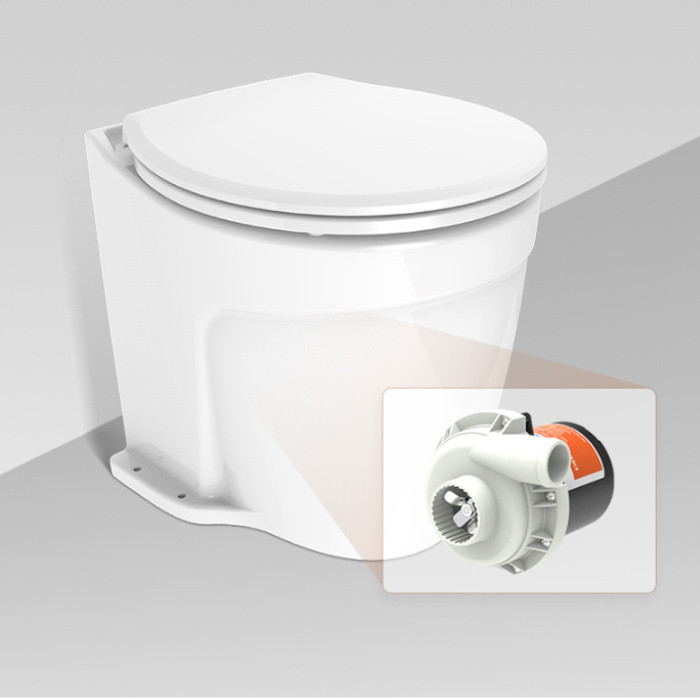 Унитаз судовой керамический Deluxe Flush 06 Series, 12В, арт. SFMTE1-06,          SeaFlo 