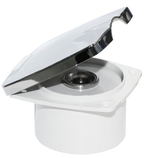 Короб с быстроразъемным штуцером, квадратный, хромированный