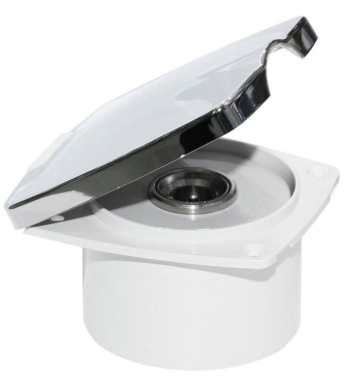 Короб с быстроразъемным штуцером, квадратный, хромированный, арт. 10256036,          Osculati 