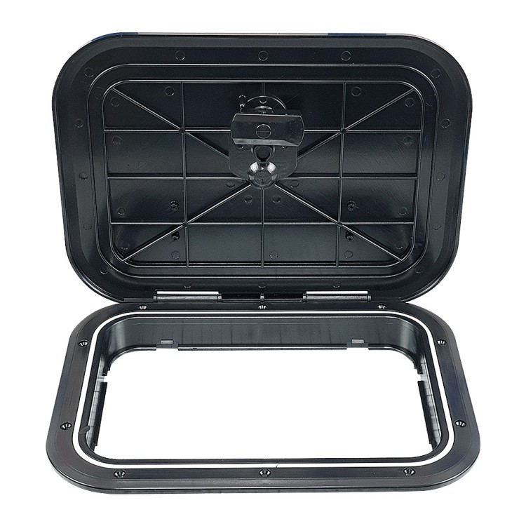 Люк смотровой пластиковый, 380х280 мм, черный, арт. 10270764,          Osculati 