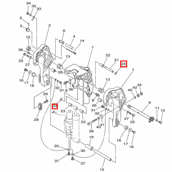 Кольцо стопорное подвески Yamaha 25-50, F8-45 (93430-10M00;99080-10600) (Yamaha), арт. 93430-10M00,          YAMAHA 