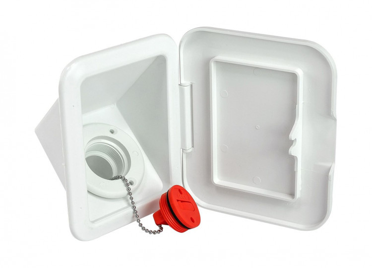 Горловина заливная для бензина в боксе под шланг 38 мм с крышкой, пластик, арт. 196417,          Nuova Rade  Горловина заливная для бензина в боксе под шланг 38 мм с крышкой, пластик, арт. 196417,          Nuova Rade