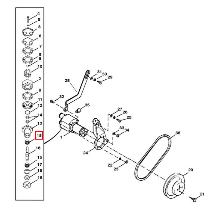 Подшипник шариковый насоса забортной воды MERCRUISER ALPHA/BRAVO (Quicksilver), арт. 72961,          MERCURY 