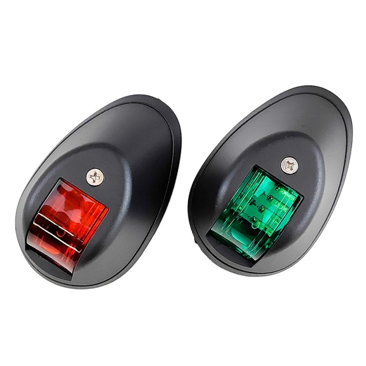 Навигационные огни светодиодные, пара, 12/24 В, 2,5 Вт, 91,5х59х33 мм, черный корпус, арт. 10269203,  