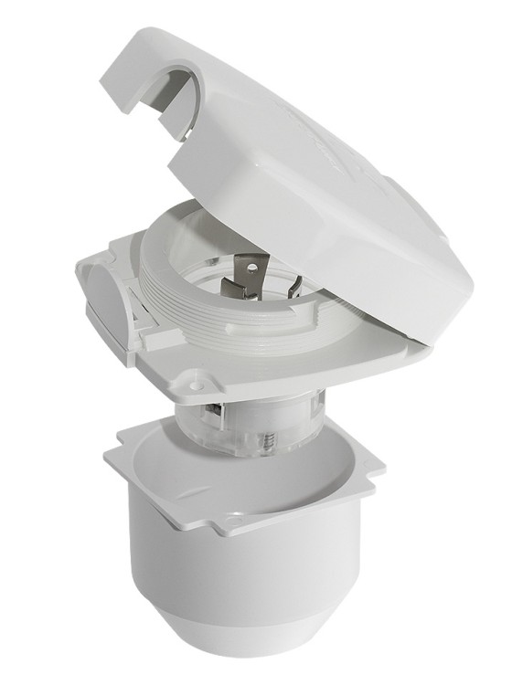 Розетка влагозащищенная, белый пластик, 30 A, арт. 10260607,          Osculati 