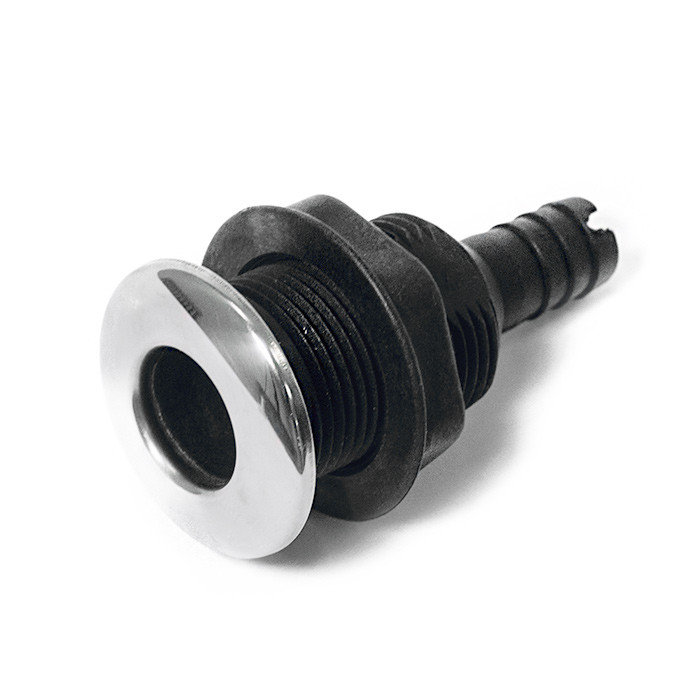 Стакан дренажный SUNFINE 16мм с нержавеющей накладкой, основание пластик, арт. SF20307-12-P,          SUNFINE MARINE 