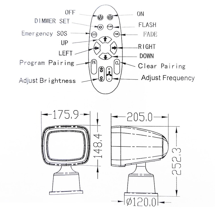 Фара-искатель светодиодная, 10/30 В, 27 Вт, арт. 10269204,          Китай 