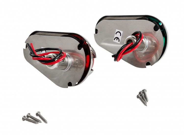 Огни ходовые, нержавеющий корпус, комплект, арт. 00197,          AAA 