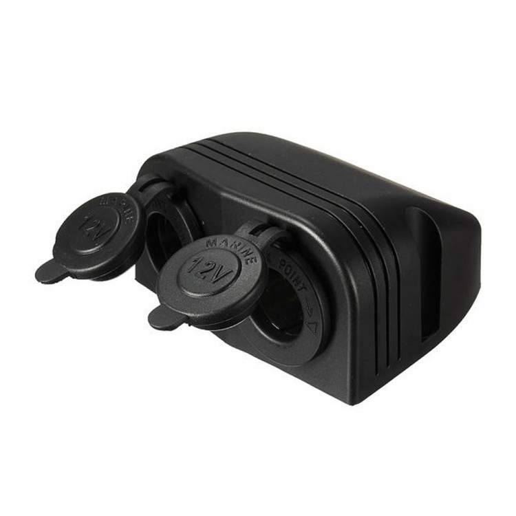 Разъем прикуривателя  двойной для крепления на приборной панели, SK-DS6-1021/1021-ts, арт. SK-DS6-1021/1021-ts,          Skipper 