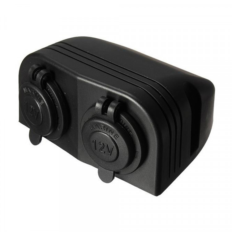 Разъем прикуривателя  двойной для крепления на приборной панели, SK-DS6-1021/1021-ts, арт. SK-DS6-1021/1021-ts,          Skipper 